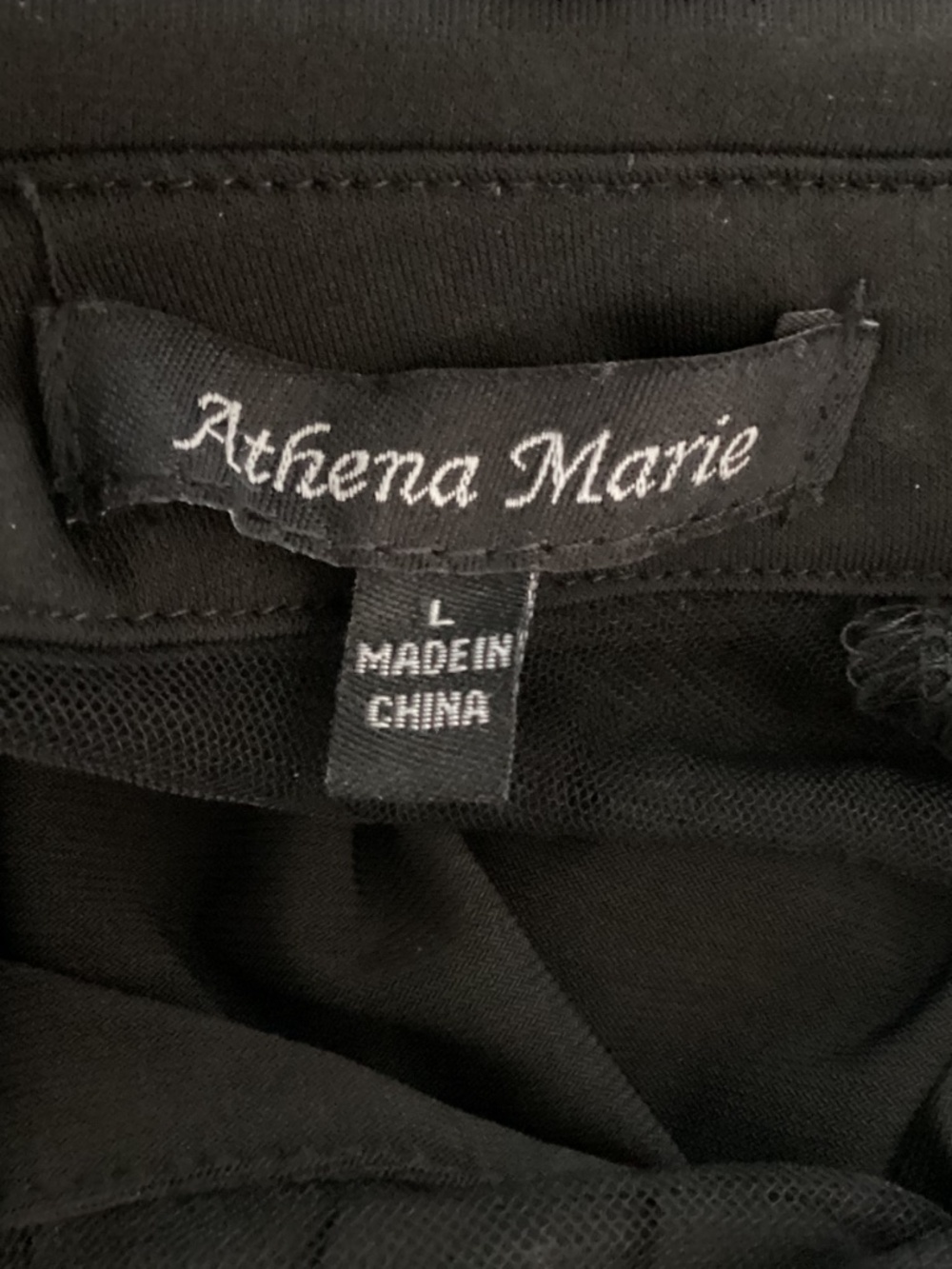Athena Marie, size L, NEW WITHOUT TAGS, black, pleated cape, sheer shoulders - Picture 8 of 9